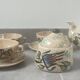 Large ceramic tea service signed Vallauris, vintage 1960.
