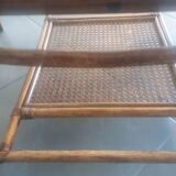 Rattan and glass top coffee table