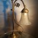 1900 beautiful brass desk lamp patina with its tulip art deco 44x25cm,