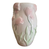 Barbotine tulip vase