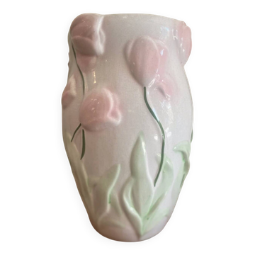 Vase Barbotine tulipes