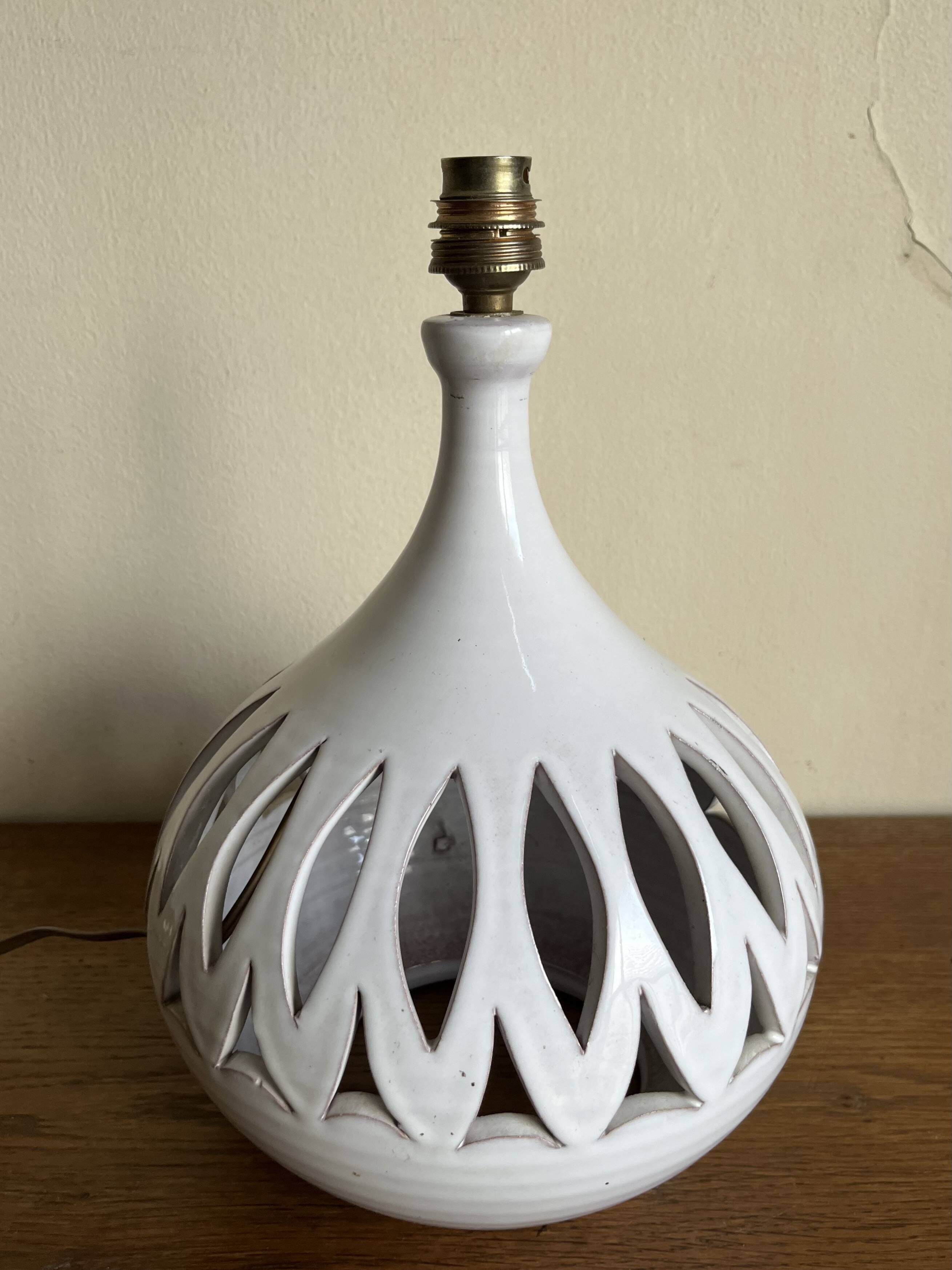 Glazed earth lamp 1960 by Pelletier