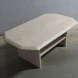 Vintage travertine coffee table, Italy 1970