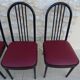 4 metal chairs with burgundy imitation leather seats from the Souvignet brand