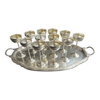 Liqueur service – Silver plated