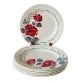 Lot de 6 assiettes plates Digoin Sarreguemines modèle "Marcigny", 1950