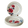 Set of 6 Digoin Sarreguemines flat plates, “Marcigny” model, 1950