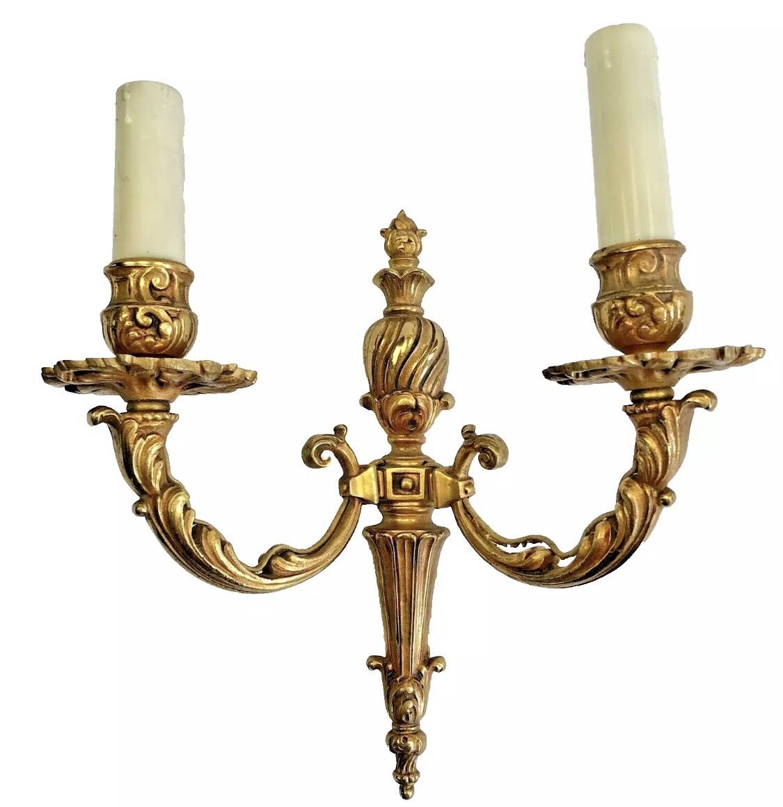 2 old Louis XVI style bronze wall lights