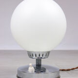 Vintage chrome and opaline table lamp