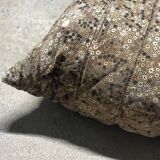 Pouf Togo vintage velours liberty fleurs marron Ligne Roset (rare)