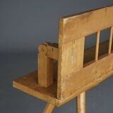 Scandinavian pine bench with turnable backrest, 1890s