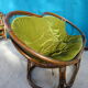 Vintage rattan bench 70s