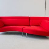Ligne Roset “Yang” Sofa, in Red Kvadrat “Divina” Fabric, 4 sections