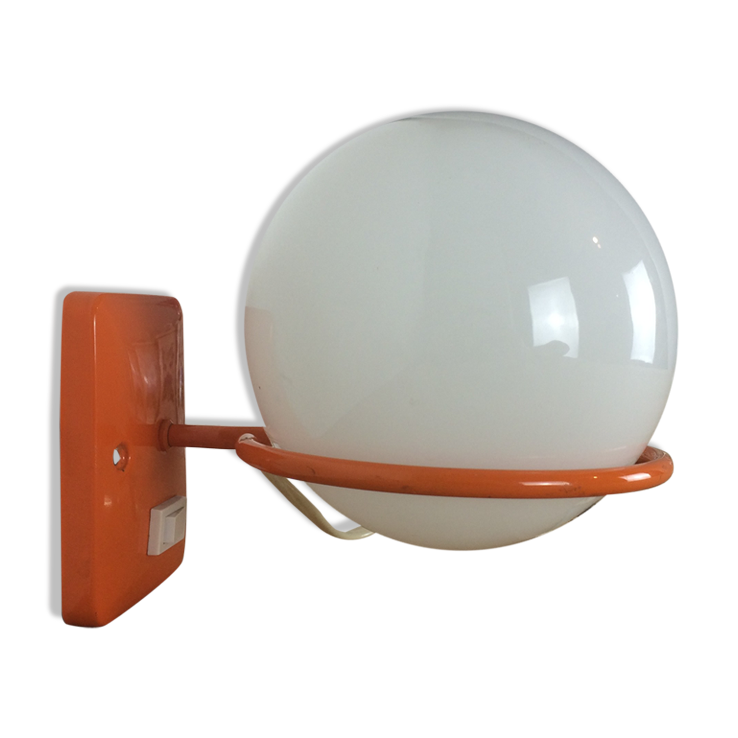 Wall light globe space age orange 70s