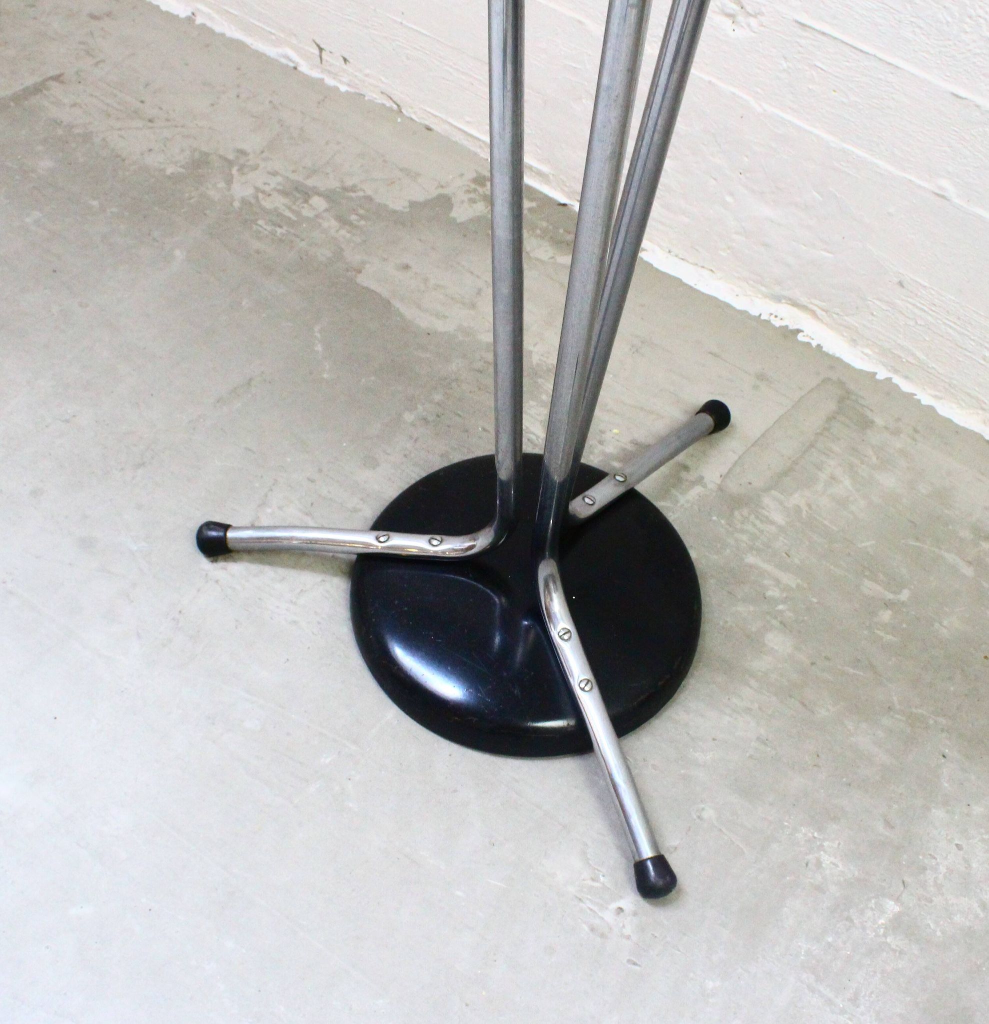 Vintage tubular chrome coat rack, 1970s