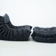 Togo set of chair and pouf in black shiny velvet