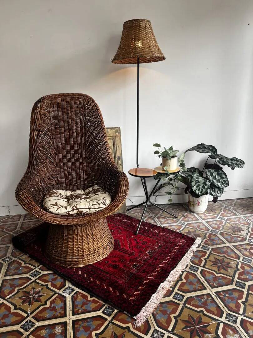 Chaise longue en osier