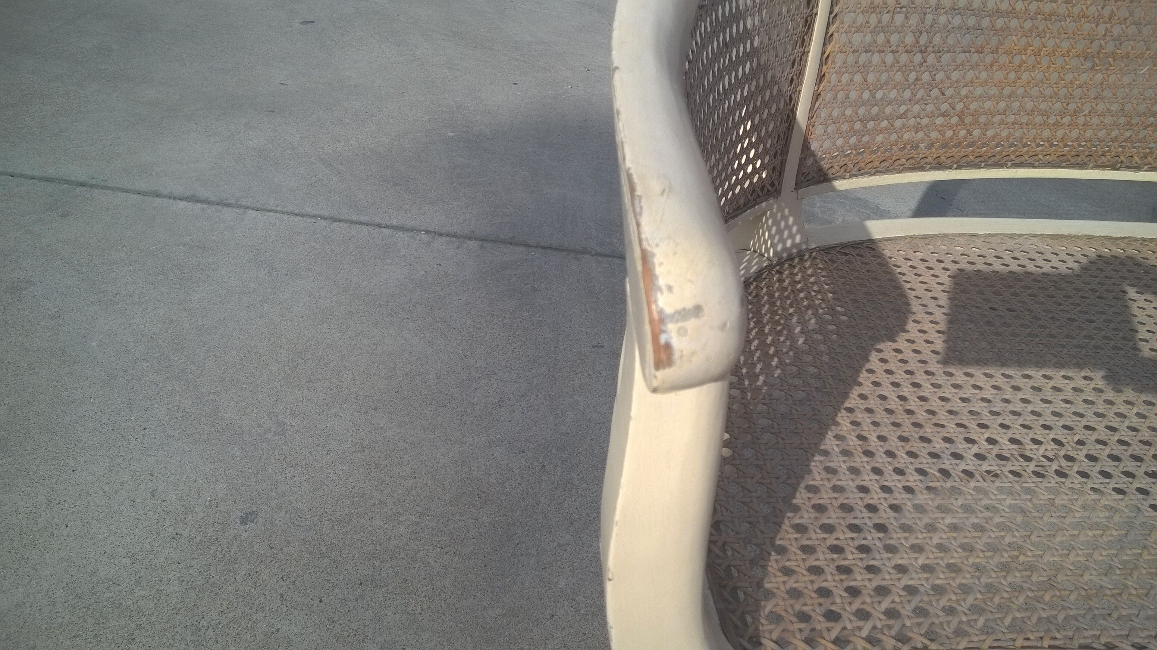 Louis XVI style basket bench in cane