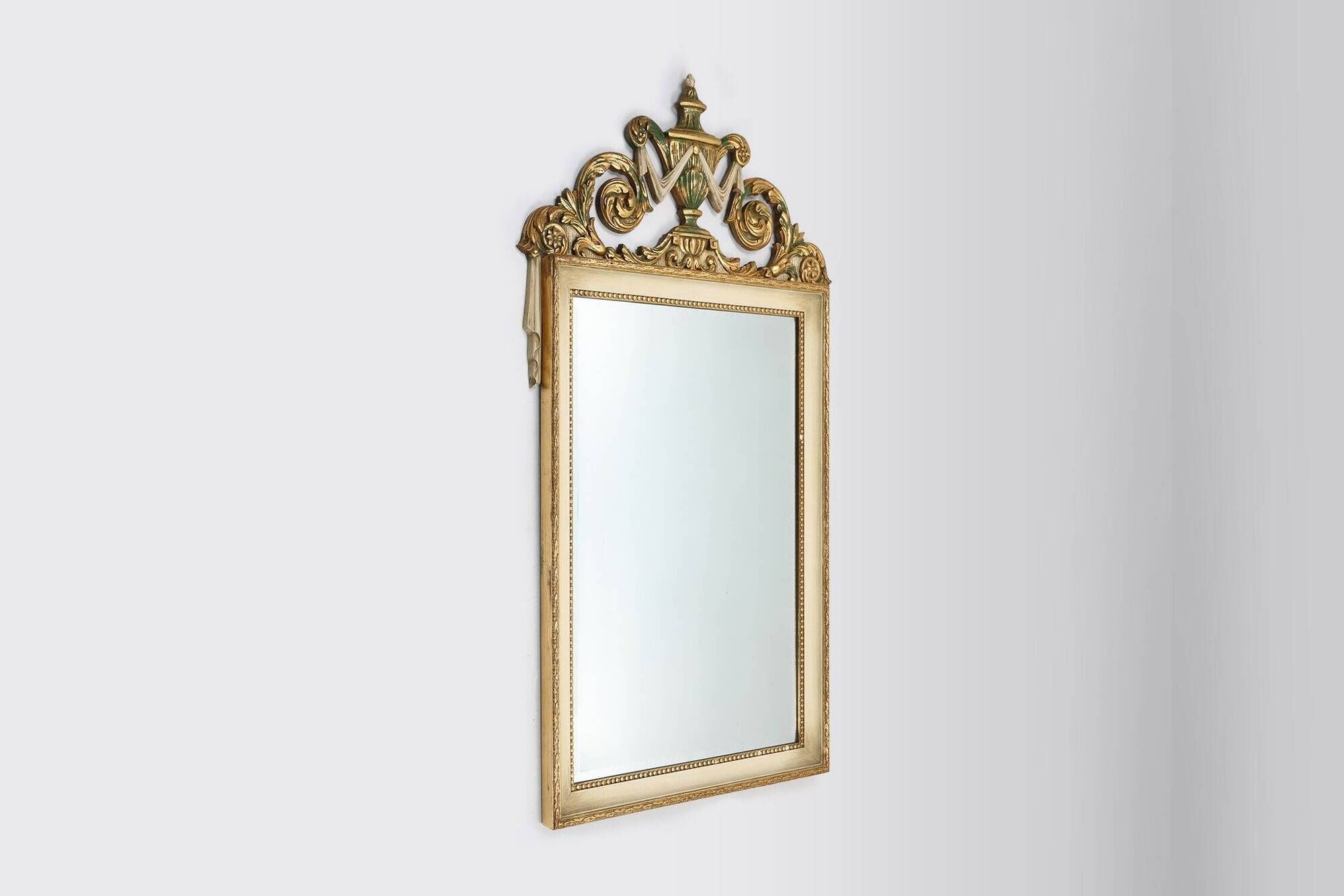 20th Century Napoleon III style mirror in wood with facet cut mirror, Franc