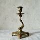 Antique brass candlestick fish