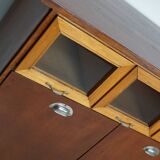 Vintage Dutch Beech & Oak Haberdashery Shop / Grain Cabinet, 1950s