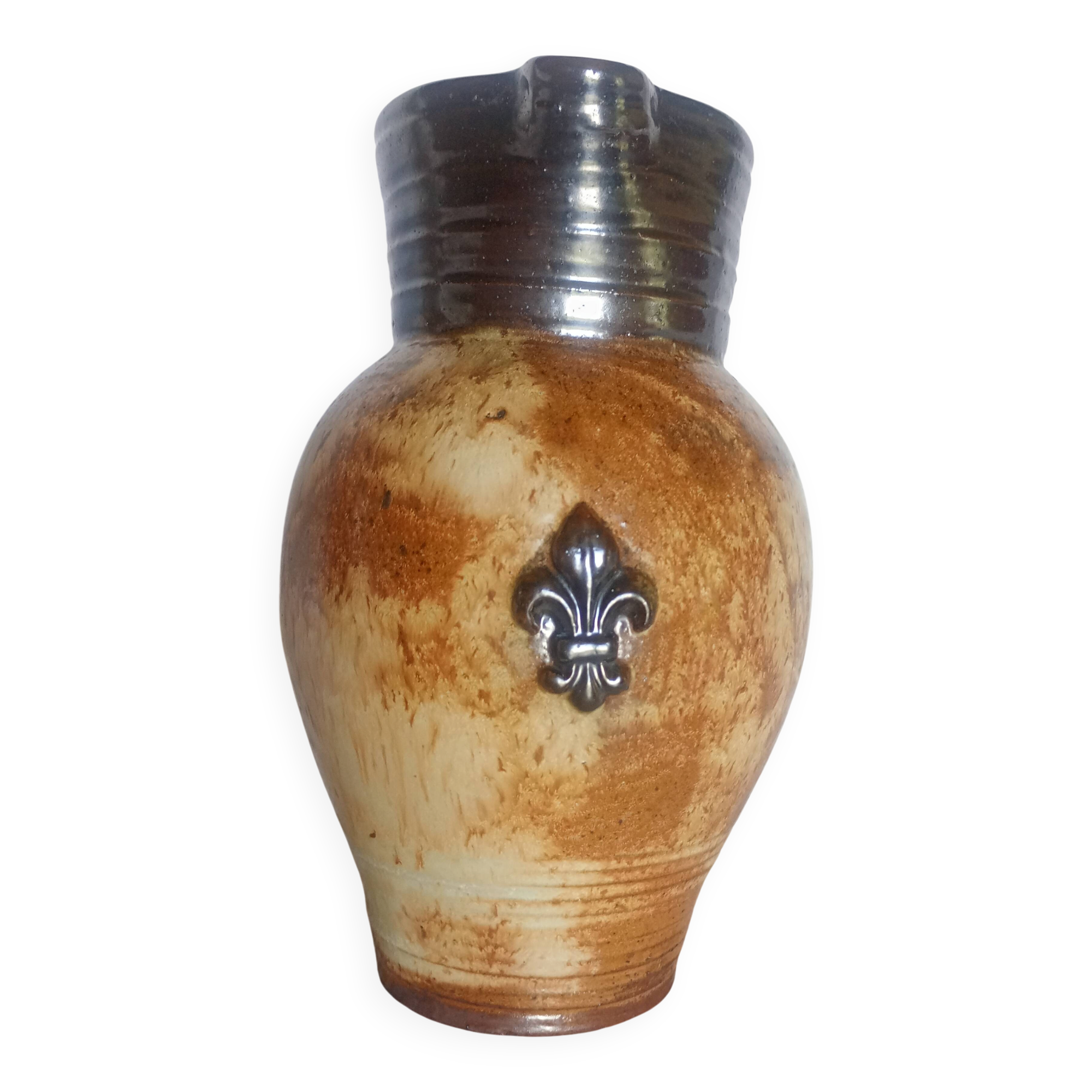 Pichet at Lys - model from Bouffioulx - Glazed stoneware brown/black 20cm