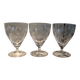 Villeroy and Bosch - 3 Large Antique Glasses - Cut Crystal with Flower Decor