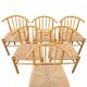 Set of six Scandinavian chairs, in natural wood and rope, Erik Ole Jorgensen, Kvist publisher