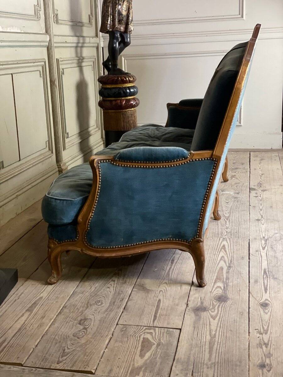 Louis XV style carved wooden bench, around 1900
