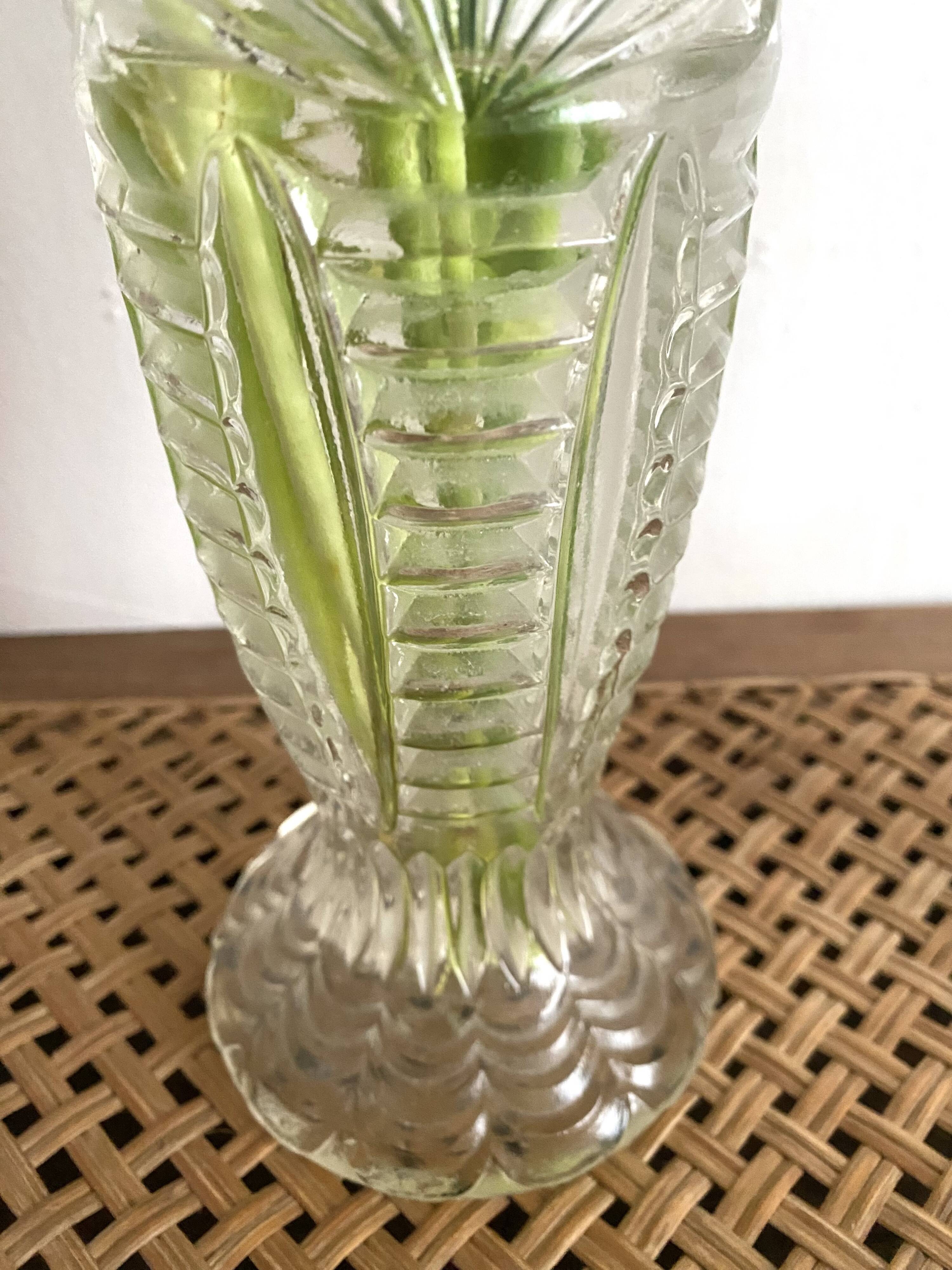 Pair of vintage molded glass vases
