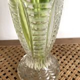 Paire de vases vintage en verre moulé