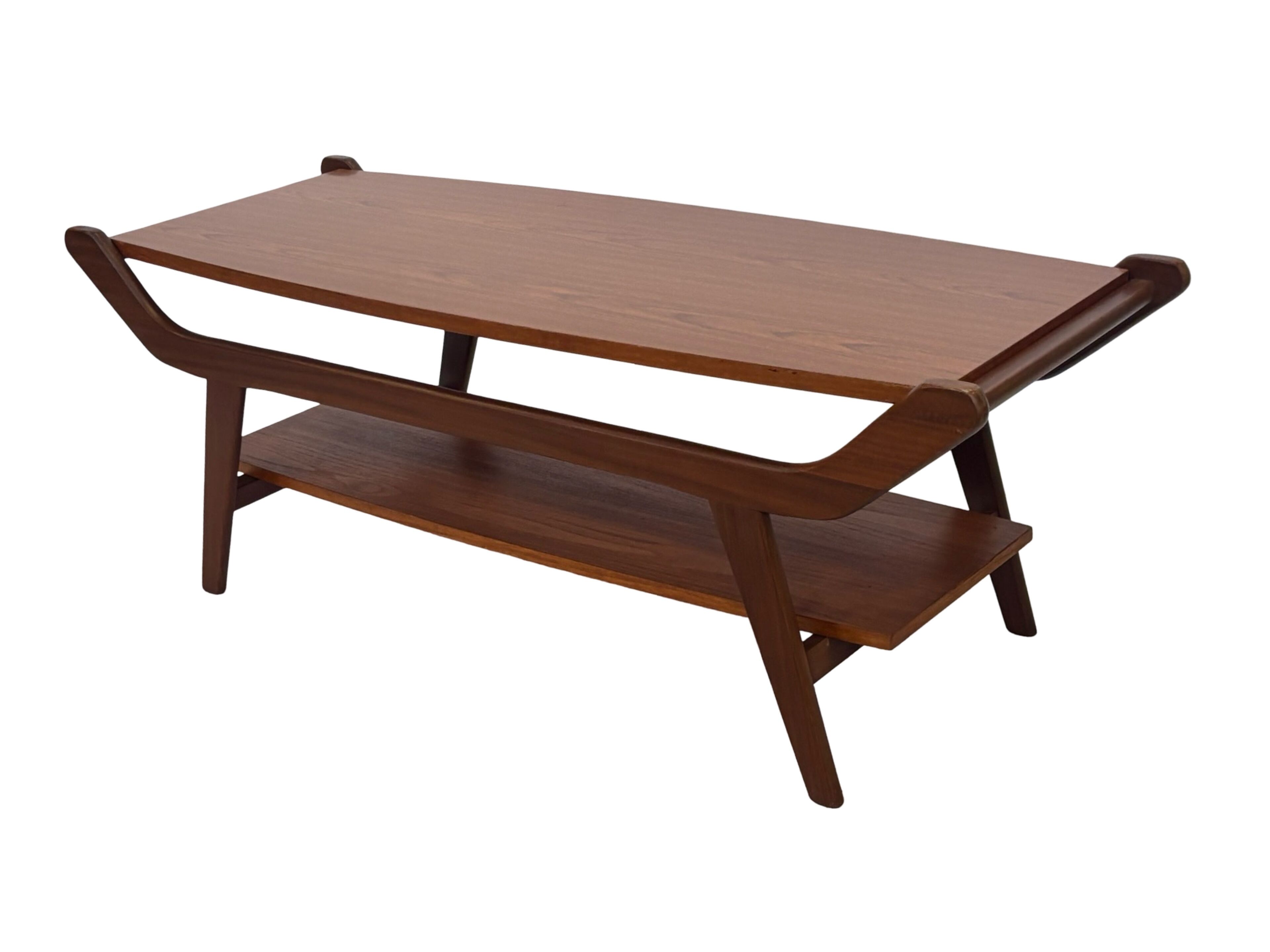 Vintage coffee table teak veneer 1960s design