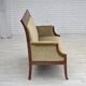 1950s, 2 seater Danish highback sofa, furniture velour, laqered teak wood.
