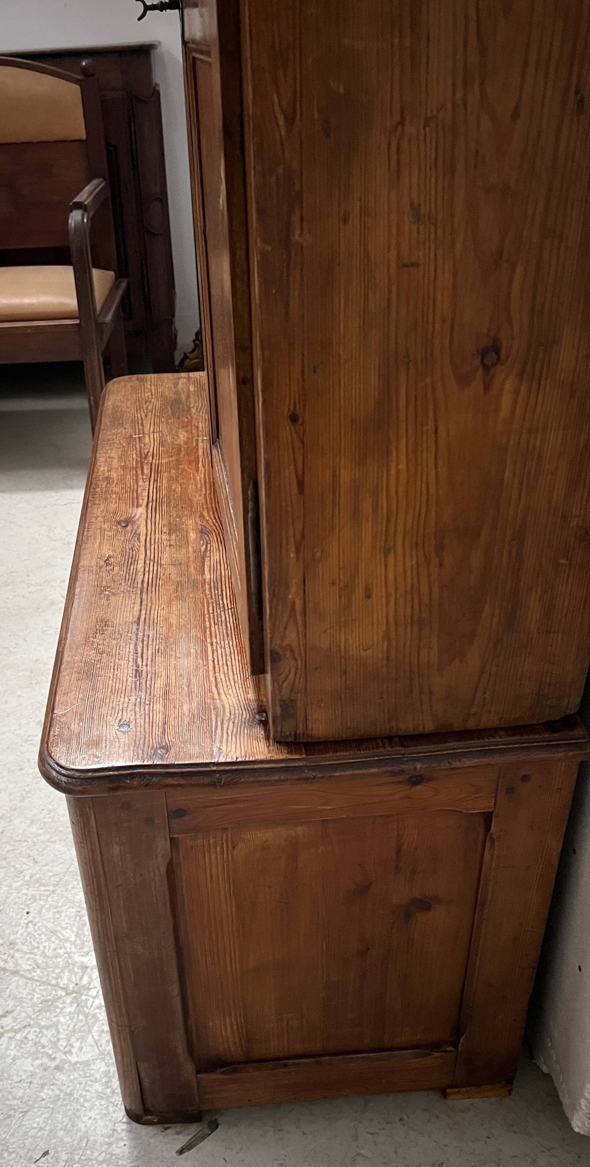 Two-part office furniture made of solid pine from the 20th century.