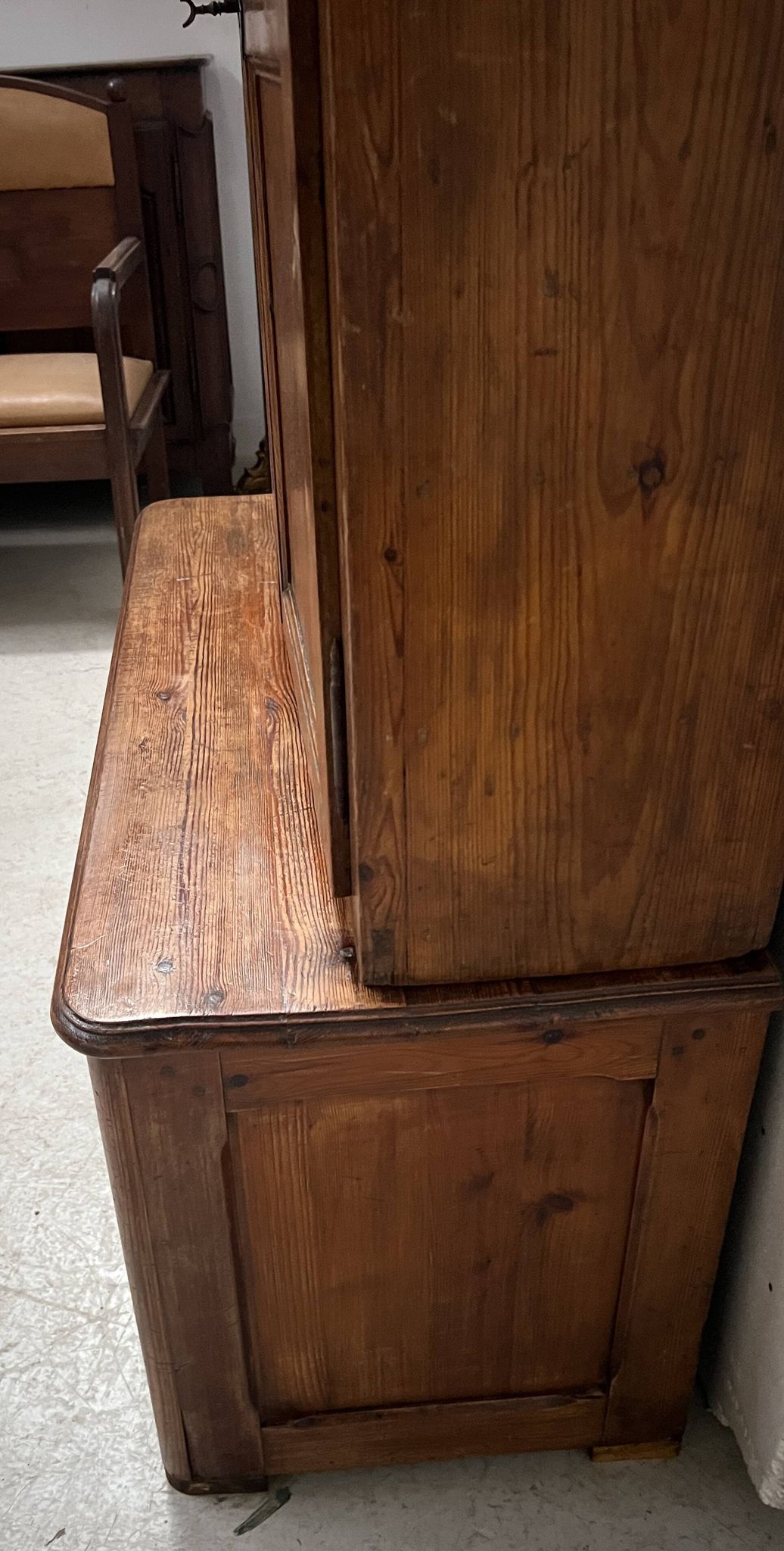 Two-part office furniture made of solid pine from the 20th century.