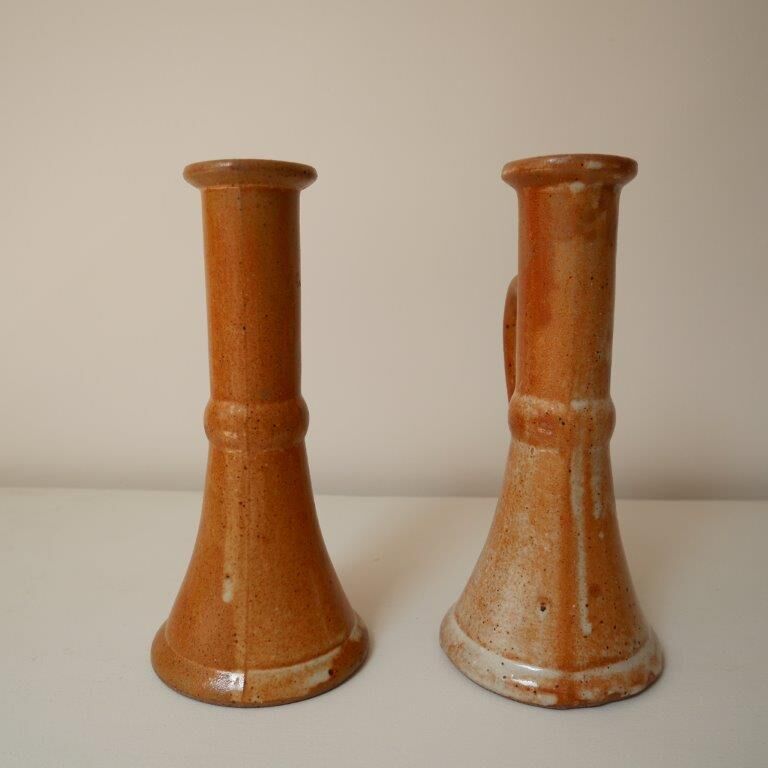 Set of 2 sandstone candle holders