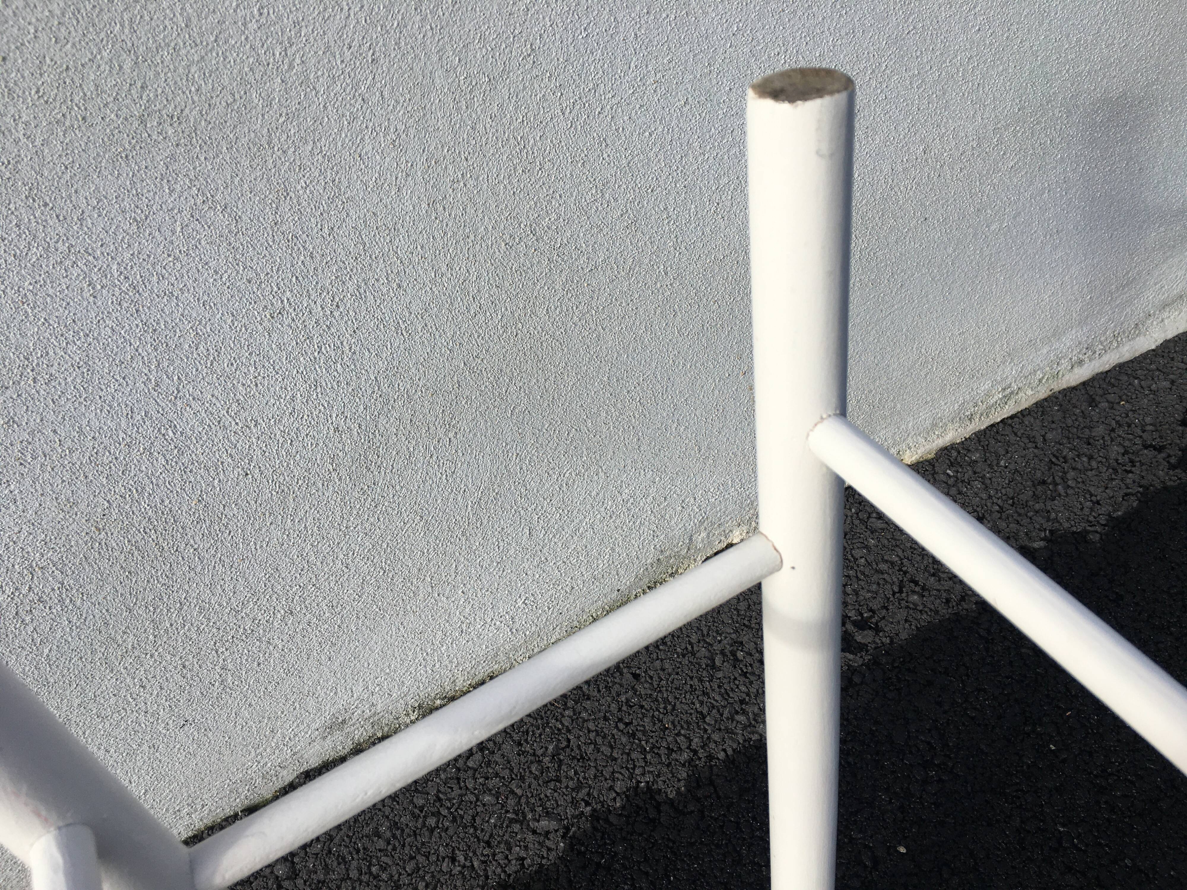 White tinted scandinavian wooden stool 1960