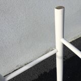 White tinted scandinavian wooden stool 1960