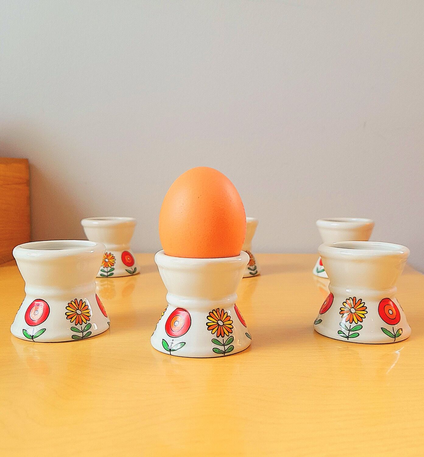 Set of 6 pop 70s poppies