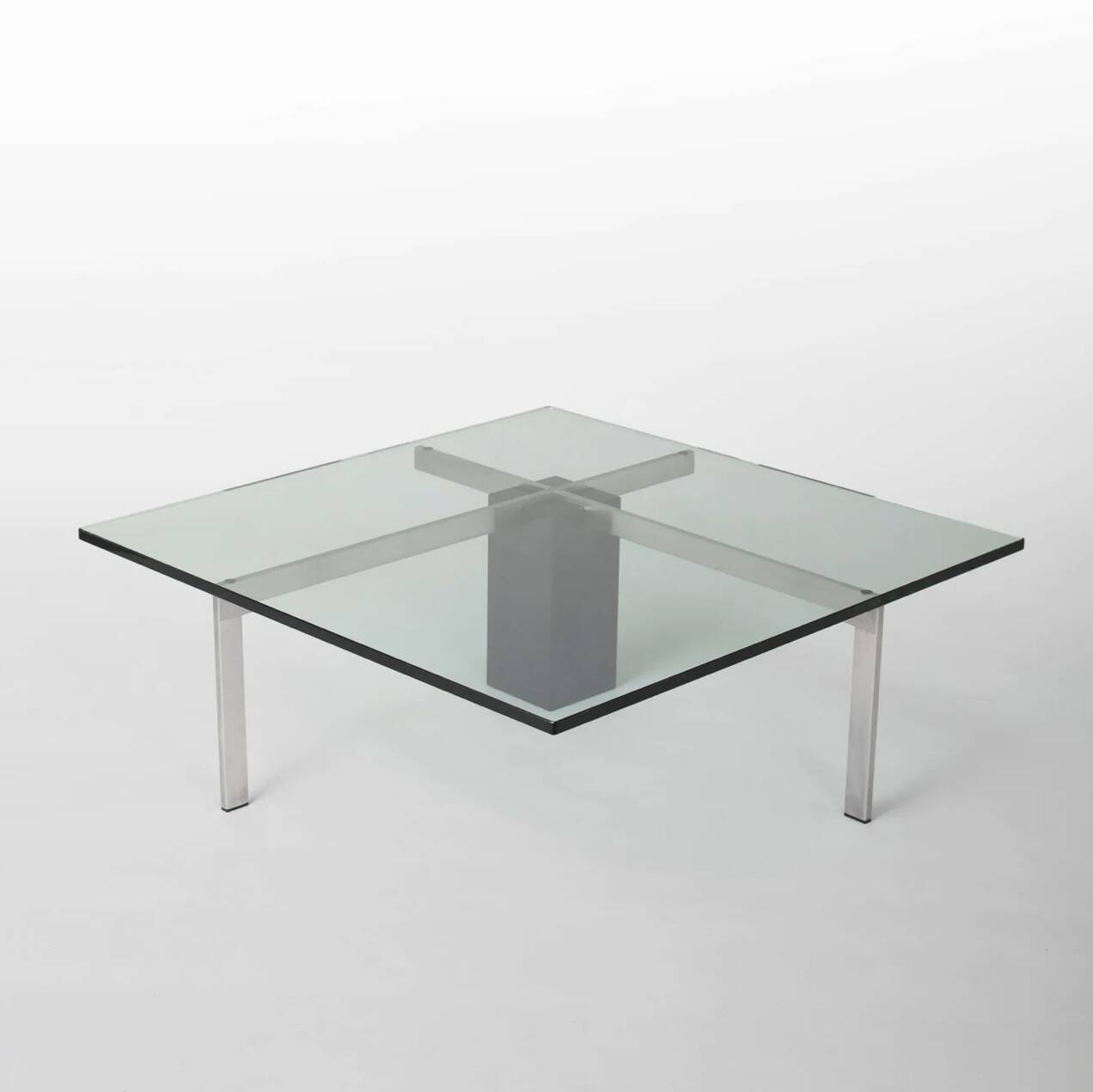 KW1 glass, metal and granite coffee table by Hank Kwint for Metaform 1980s