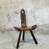 Brutalist tripod low chair