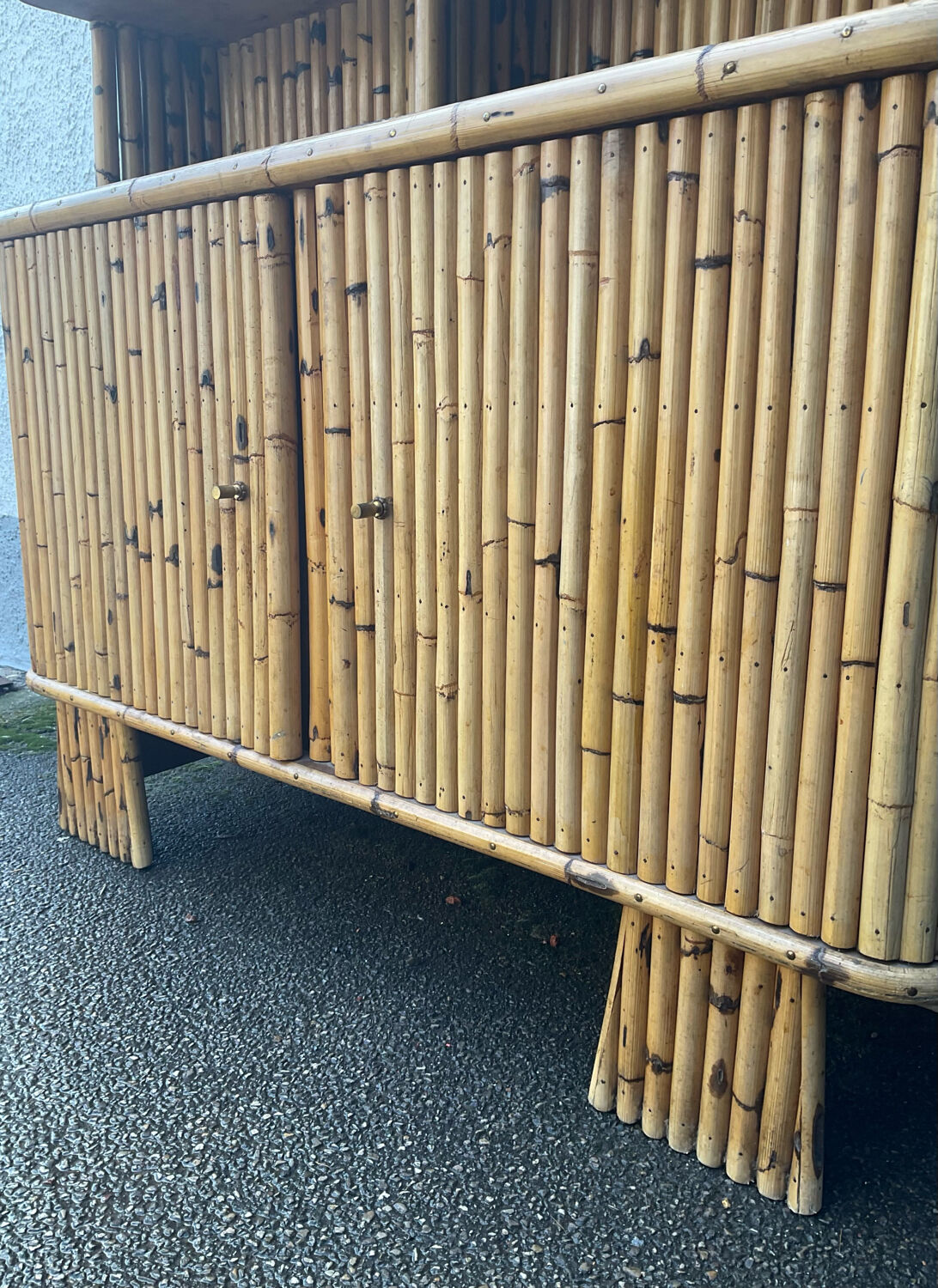 Vintage rattan bamboo bar from the 60s