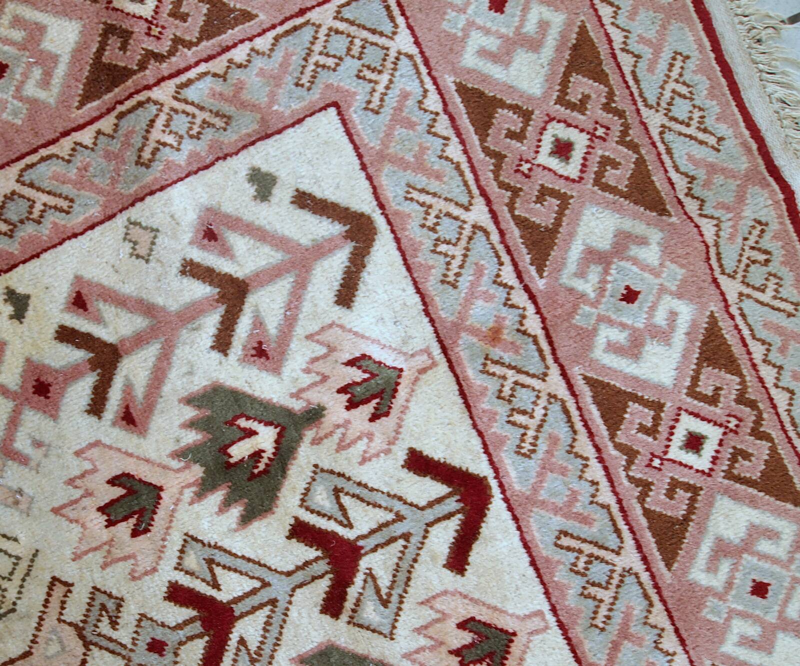 Tapis Vintage Sivas Turc en Laine, Années 1960, Design Géométrique