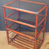 Rattan and leather shelf 1970