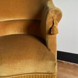 Vintage golden yellow toad armchair