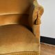 Fauteuil crapaud vintage jaune doré