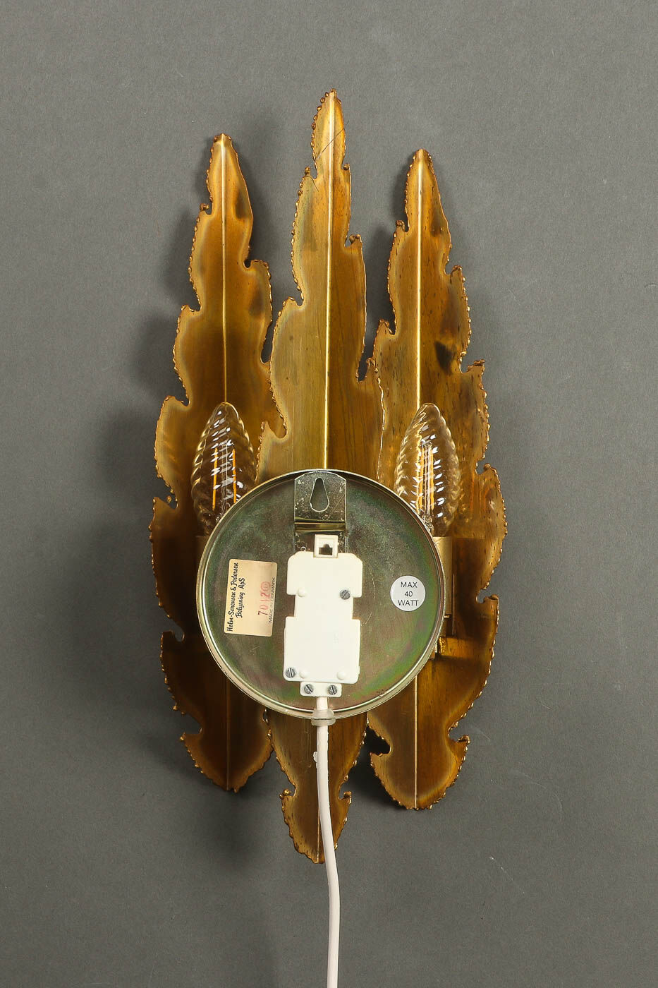 Scandinavian wall lamp by Svend Aage Holm, 1960 in brass