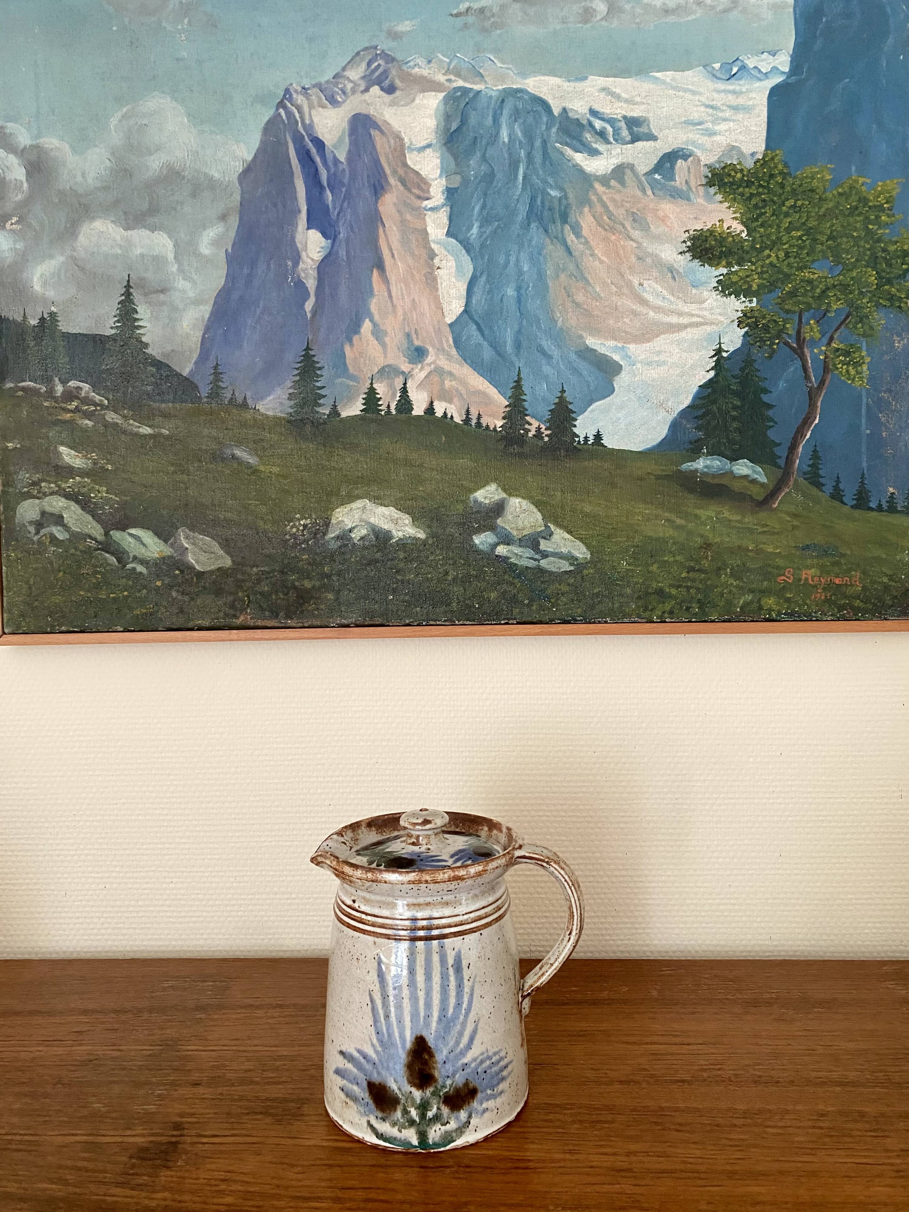Ceramic pitcher from the 60s-70s in the style of Vallauris or Albert Thiry.