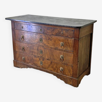 Commode en bois et marbre noir, XIXème siècle