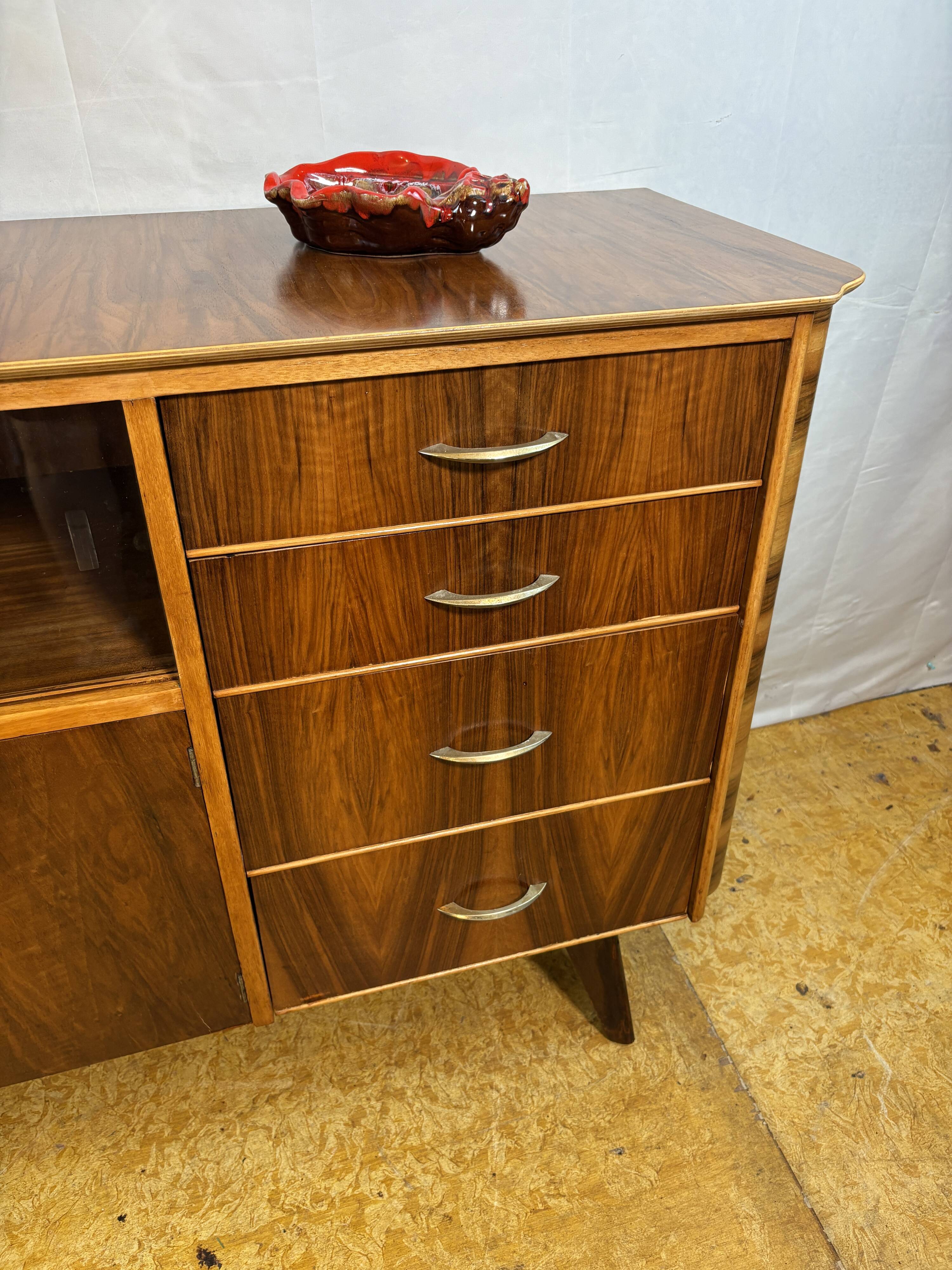 Mid-Century Modern Walnut Sideboard Cocktail Cabinet by František Jirák1960